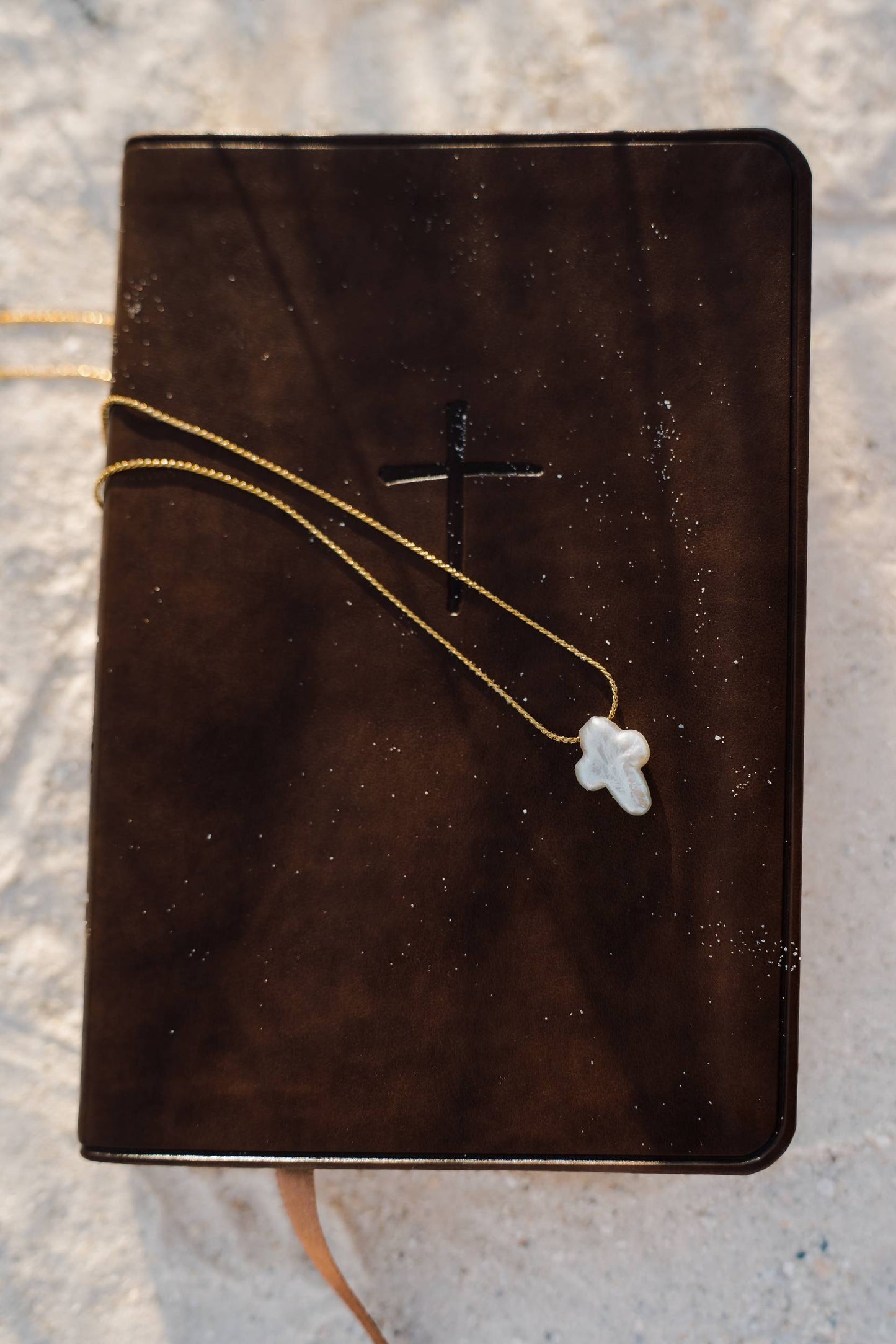 Small (18k Gold-Plated) - Freshwater Baroque Pearl Cross Necklace